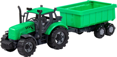 Cavallino Toys Cavallino Traktor mit Tilt -LKW -Anhänger grün, Skala 1:32