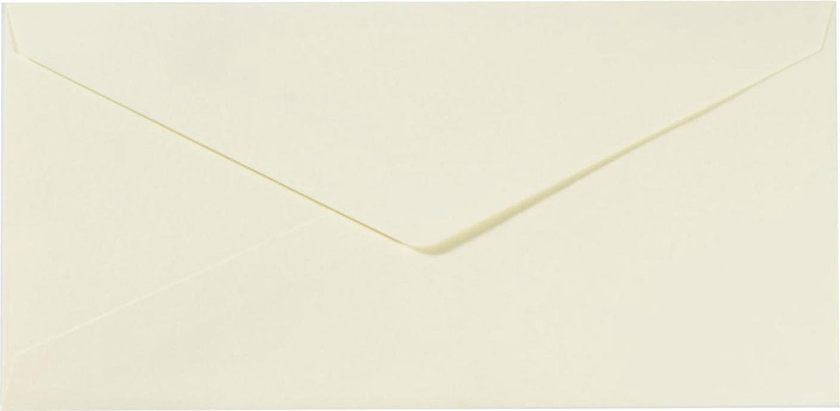 Florence-Umschläge in stabiler Qualität, elfenbeinfarbenes großes Rechteck, 25 Stück, 11,5 x 22,5 cm
