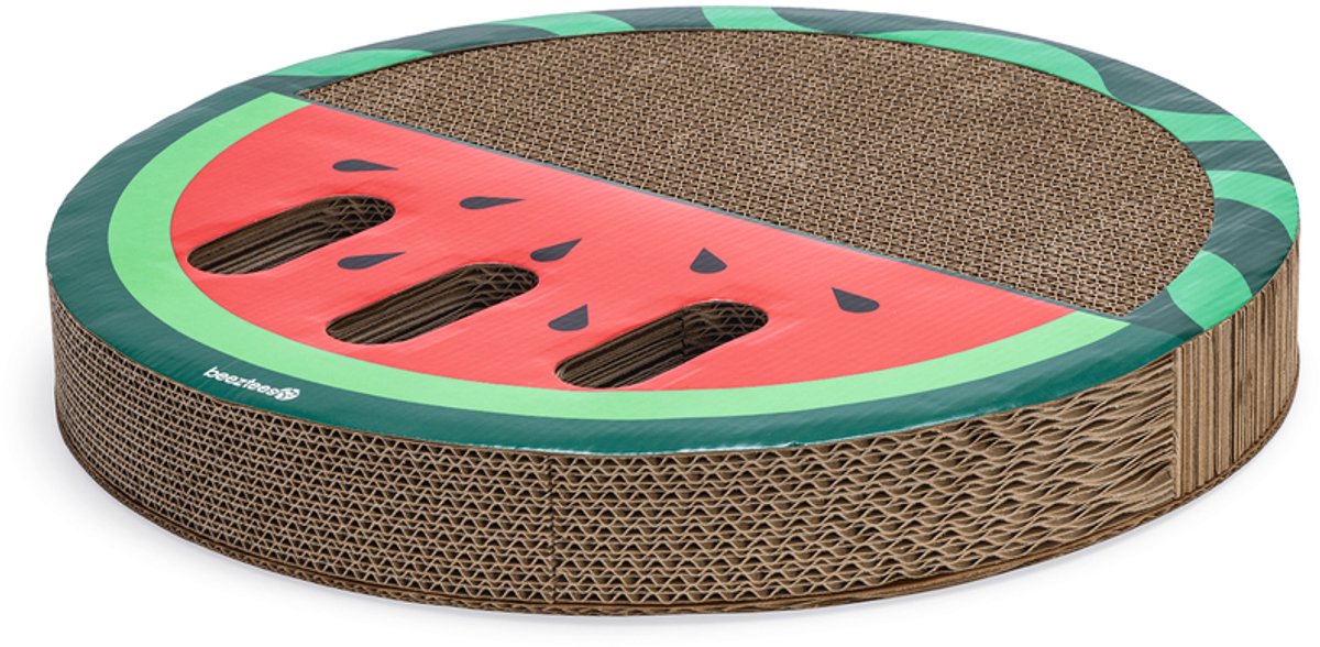 Beeztees Kratzspielzeug Melone – Katzenspielzeug – Kratzpappe – Kratzbaum – 45 x 45 x 6 cm