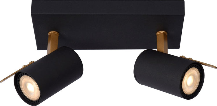 Lucide Grony – Deckenstrahler (Deckenleuchte) – LED dim to warm – gu10 – 2 x 5 W 2200 K 3000 K – Schwarz