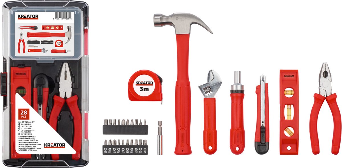 Kreator – Handwerkzeuge – krt951014 – gemischtes Werkzeugset – 28-tlg.