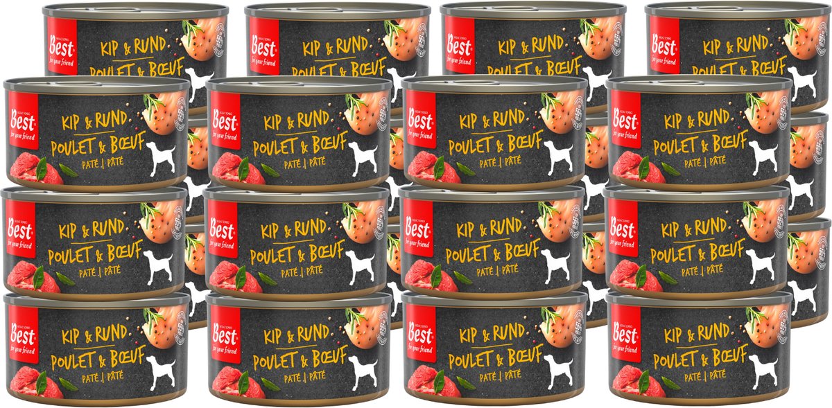 Rosewood Best for Your Friends – Nassfutter für Hunde – Hühnerfleisch – gedämpfte Mahlzeit – 24 Dosen x 95 g