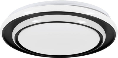 Eglo Moschetta Deckenleuchte - ø 40 cm - Schwarz und Weiß - einstellbares weißes Licht (warmes, neutrales und Tageslicht)