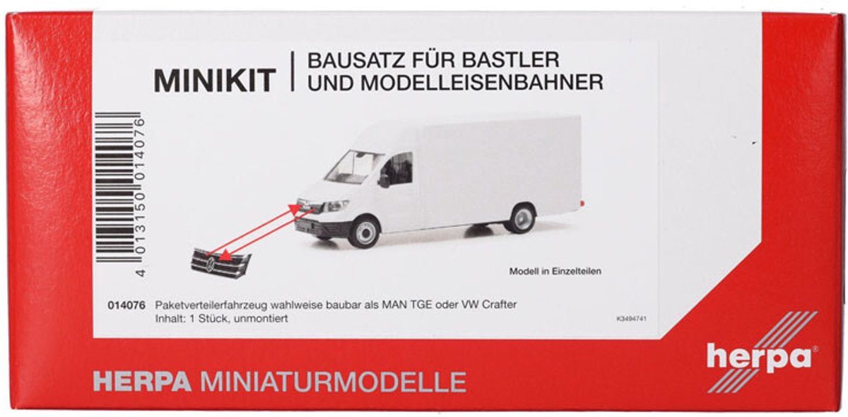 Herpa Mann TGE VW Crafter, weiß (Mini-Kit)