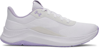 Under Armour UA W Aurora 3-Wht Damen-Sportschuhe – Weiß – Lila Wappen