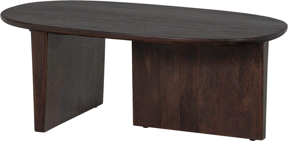 Couchtisch mit Holznaht - Mangoholz - Walnuss - 40x110x60