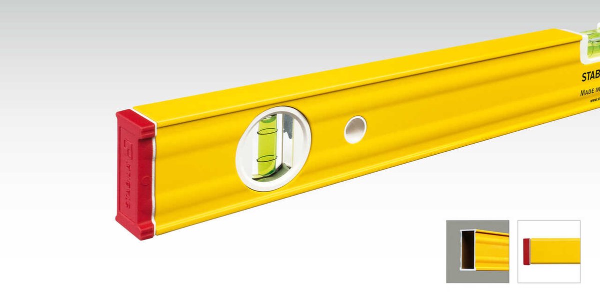 Stabila Wasserwaage | 40cm | aluminiumgelb | ± 0,5 mm m | 1 Stück - 19163 - 19163