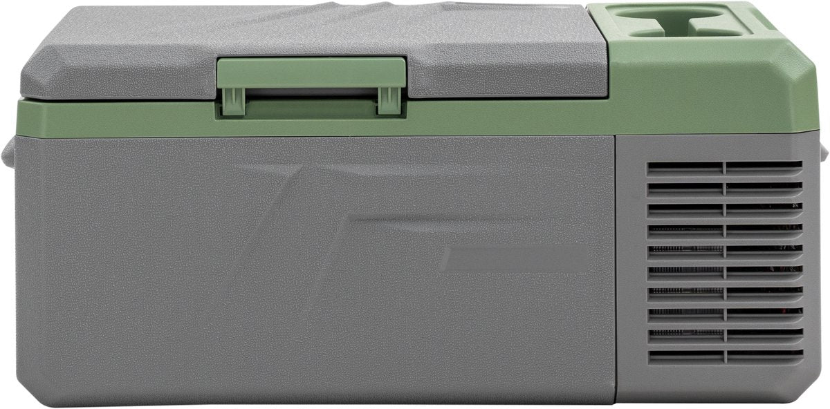 Steamy -e Einzonen-Kühlbox mit elektrischem Kompressor – Einzelzone – 16 Liter – 12 V und 230 V – für Auto und Camping – Grau