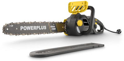 Powerplus Elektro-Kettensäge POWXG10027 – 2700 W elektrische Astsäge, 45 cm Sägeblatt, automatische Kettenschmierung, Gartengeräte