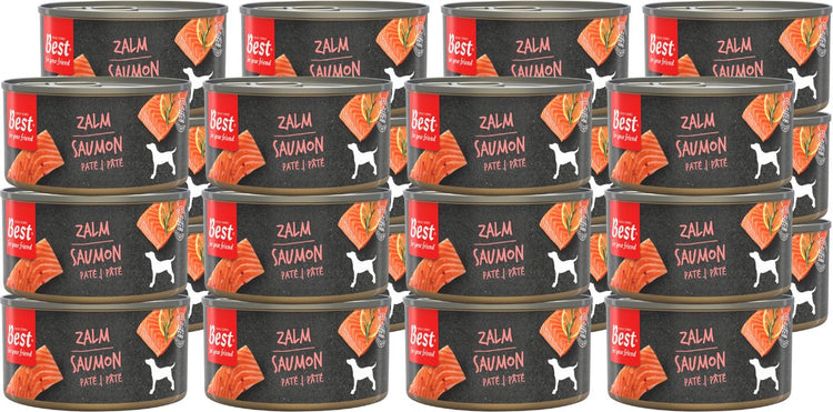 Rosewood Best for Your Friends – Nassfutter für Hunde – Lachs – Dampfmahlzeit – 24 Dosen x 95 g