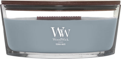 Woodwick Heartwick Flame Ellipse Duftkerze – Terra Haze – 50 Brennstunden