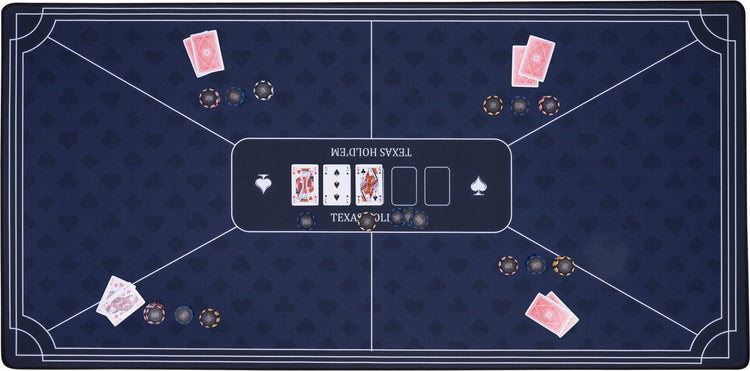 Engelhart Pokerteppich blau 120x60 cm - Polyestergummi - glatte Spielfläche - Pokerwürfel-Zubehör -