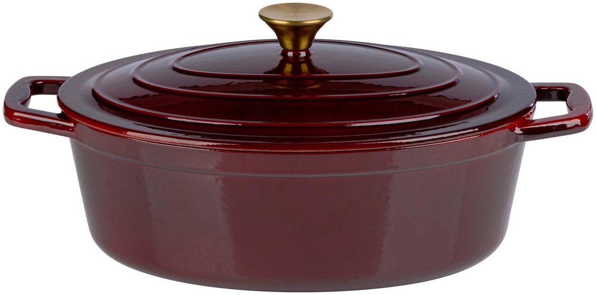Alpina Bratpfanne 33cm Gusseisen Bordeaux