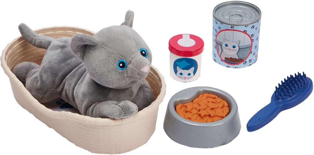 Ecoiffier Hug Cat mit Katzenkorb Play Set, 9dlg.