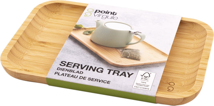 Point-Virgule-Tablett aus Bambus klein 21x14,5x1,9cm