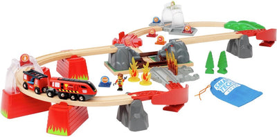 Brio World – 36004 Smart Tech Sound Feuerwehr-Set | 41-teiliges batteriebetriebenes Eisenbahnset für Kinder ab 3 Jahren