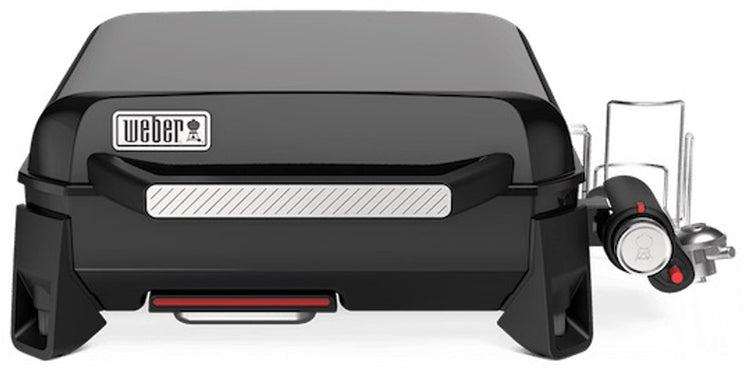 Weber Schiefer-Plancha – 43 cm Backblech – Gasgrill – 1 Brenner – Schwarz – verstellbare Beine – Deckel zum Schutz – erreicht bis zu 260 °C – Porzellan-Emaille-Backblech mit Antihaftbeschichtung