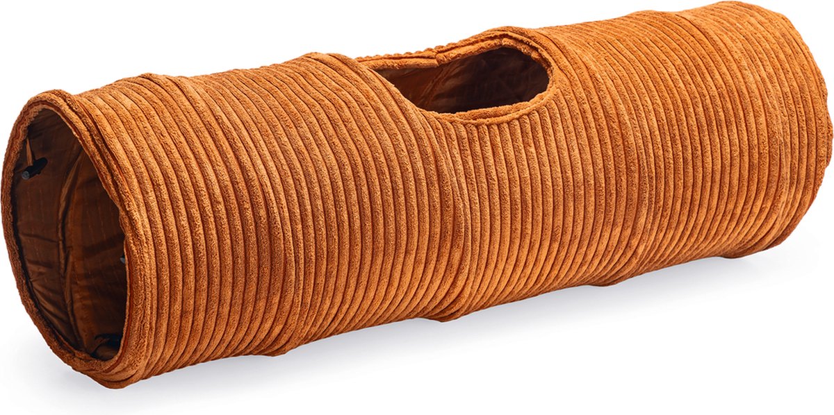 Entworfen von Lotte, gerippter Katzentunnel – Katzenspielzeug – Terrakotta – 25 x 25 x 75 cm