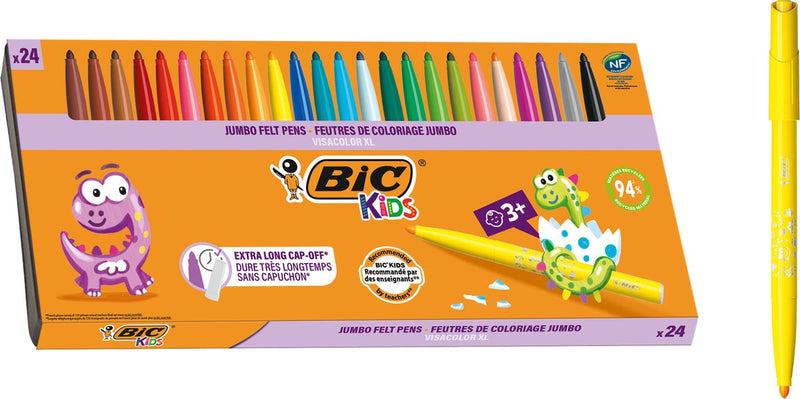 BIC Visa Farbfarbe, Linie Deich 3 mm, verschiedene Farben, 24 Stück 1 Box