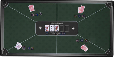 Engelhart Pokerteppich grün 120x60 cm - Polyestergummi - glatte Spielfläche - Pokerwürfel-Zubehör -