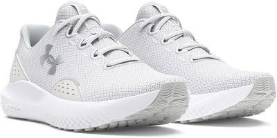 Under Armour UA W Charged Surge 4-Wht Damen-Sportschuhe – Weiß – Ferngrau – Metallic-Silber