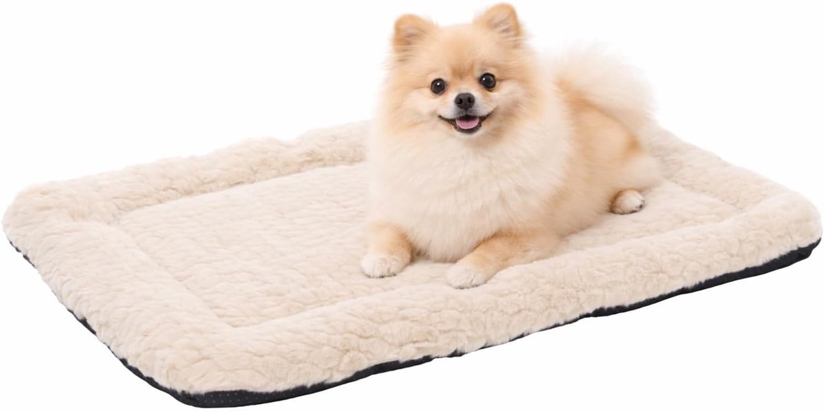 Flamingo Hundekissen - Hundekorb - Naya rechteckig beige 55,5x38,5cm - weicher Liegekomfort - ideal für Bank