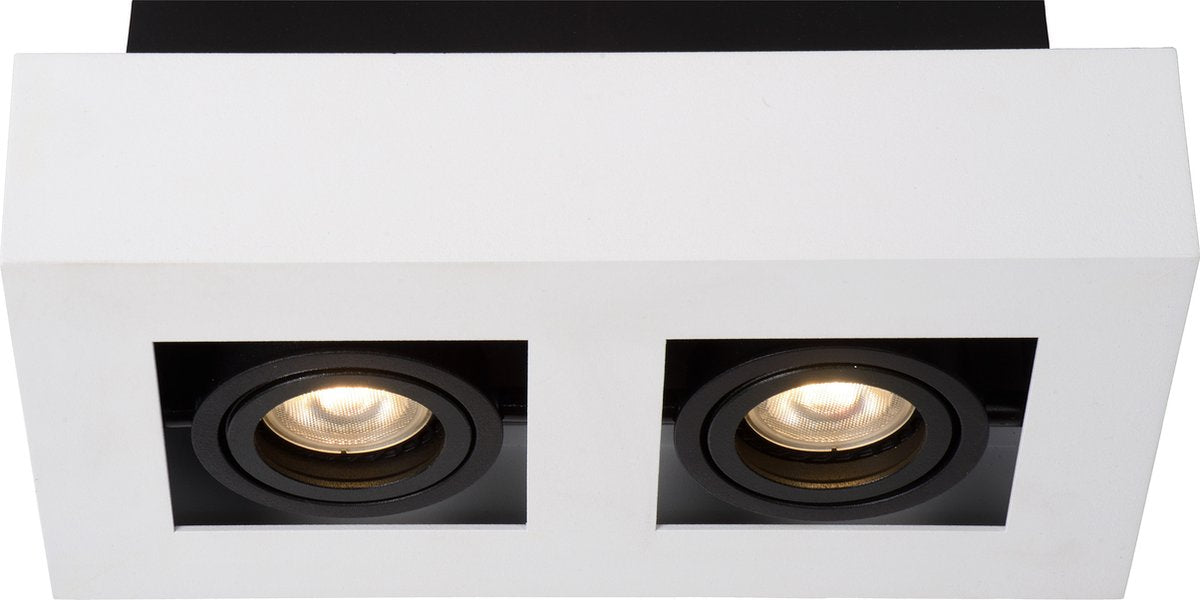 Lucide xirax – Deckenstrahler (Deckenleuchte) – LED dimmbar bis warm – GU10 – 2 x 5 W 2200 K 3000 K – Weiß