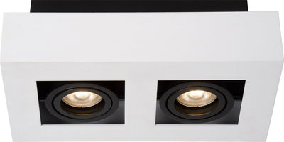 Lucide xirax – Deckenstrahler (Deckenleuchte) – LED dimmbar bis warm – GU10 – 2 x 5 W 2200 K 3000 K – Weiß