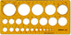 Aristo-Kreisschablone – Abmessungen 200 x 100 mm – Durchmesser 1 bis 36 mm – 25 Kreise – orange transparent – AR-5031