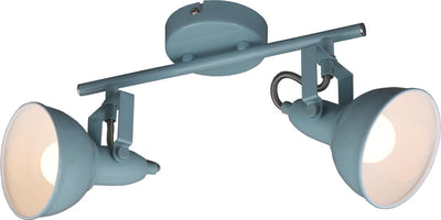 Briloner Soft - Deckenstrahler 2-flammig - Deckenlampe - dreh- und schwenkbar - Retro-Vintage-Version - Fassung: E14 max. 40 Watt – Metall – Maße: 30,4 x 10 x 18,1 cm – Farbe: Mintweiß