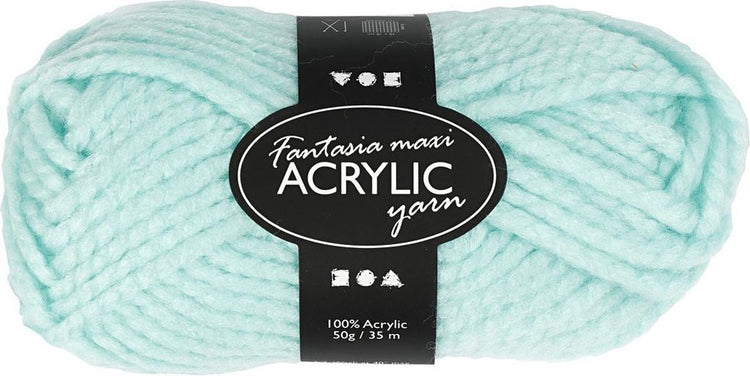 Creativ Company Fantasia Acrylgarn, L: 35 m, Maxi, Mintgrün, 50 g 1 Knäuel