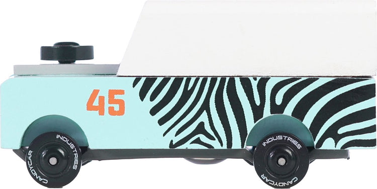 Candylab Spielzeugauto – Candycar Mini-Zebra-Drifter-Holzauto.