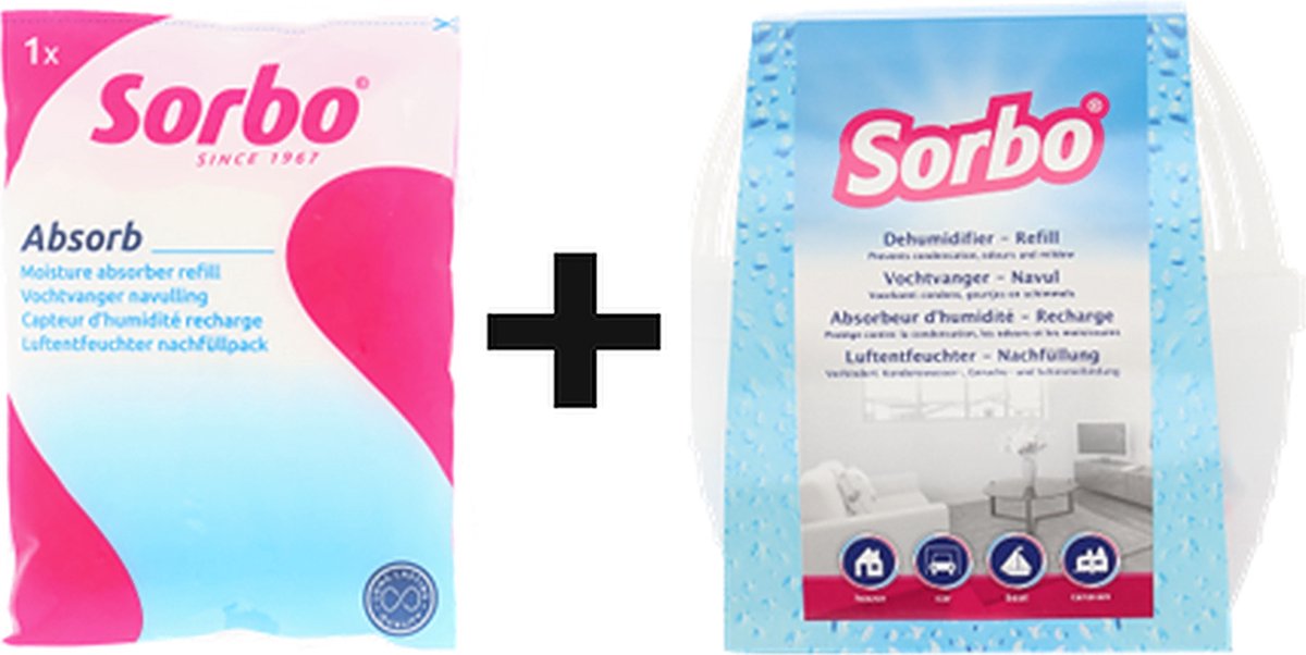 Sorbo Feuchtigkeitsabsorber 400 Gramm + Nachfüllpackung 400 Gramm