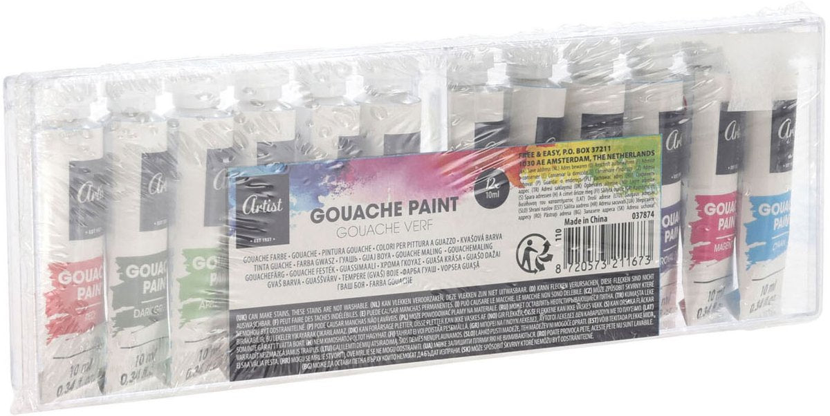Gouacheverf, 12x10 ml