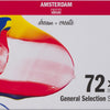 Bruynzeel Amsterdam Standard-Serie, allgemeines Auswahlset für Acrylfarben, 20 ml, 72 Stück.