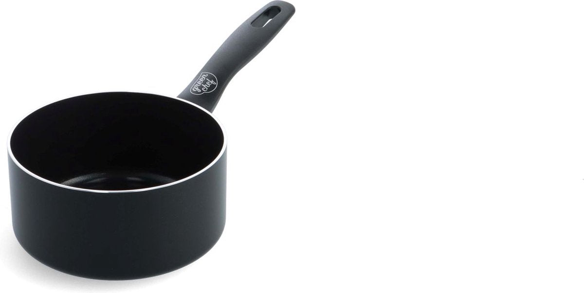 Greenchef Prime Keramik-Induktionstopf ohne Deckel 16 cm – 1,5 l – PFAS-frei – Induktionspfanne – spülmaschinenfest – ofenfest bis 160 °C – Keramik-Antihaftbeschichtung – recyceltes Aluminium – Schwarz