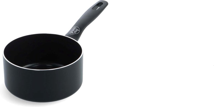 Greenchef Prime Keramik-Induktionstopf ohne Deckel 16 cm – 1,5 l – PFAS-frei – Induktionspfanne – spülmaschinenfest – ofenfest bis 160 °C – Keramik-Antihaftbeschichtung – recyceltes Aluminium – Schwarz