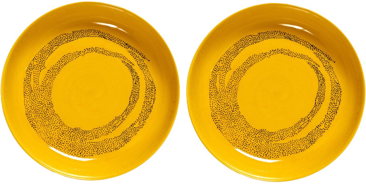 Serax - Ottolenghi Festteller - Gelb Schwarz - 22 ø - 2 Stück