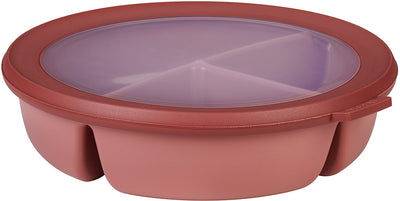 Mepal – Multi-Bowl-Cirqula-Frischhaltebox – Bento-Schüssel mit 3 Fächern – 250 ml. 250 ml 500 ml – rund – leuchtendes Lila