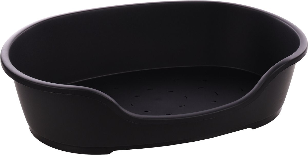 Flamingo-Hundekorb – Kunststoffkorb Tuck oval schwarz xxl 102,5 x 67 cm – recycelt, rutschfest – robustes europäisches Design