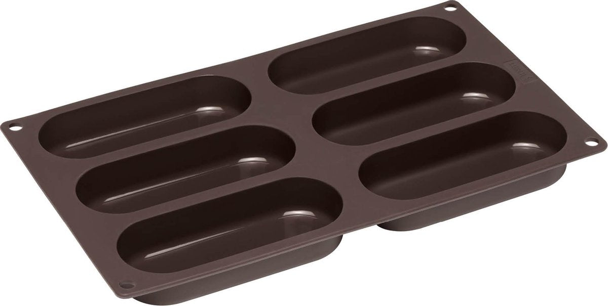 Lurch - Flexiform - Backform für 6 Hotdog-Brötchen - Silikon - 30x17,5cm