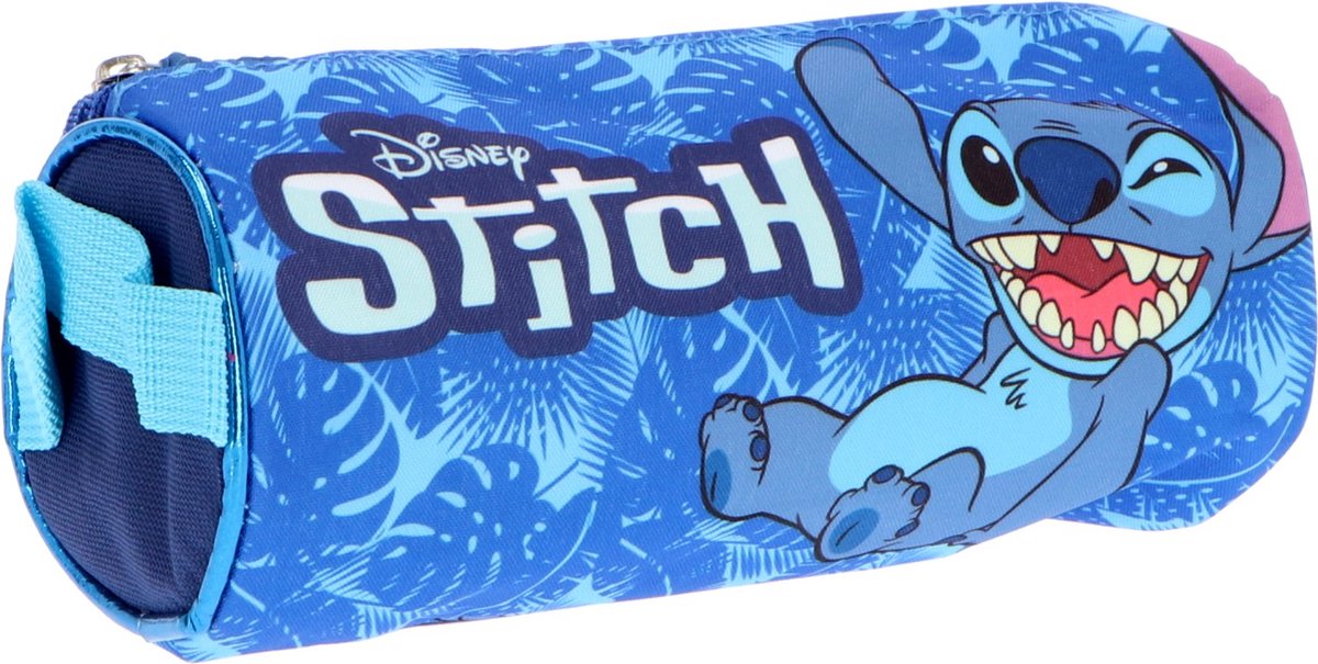 Lilo Stitch Federmäppchen – Federmäppchen für Kinder – rund – blau – Federmäppchen