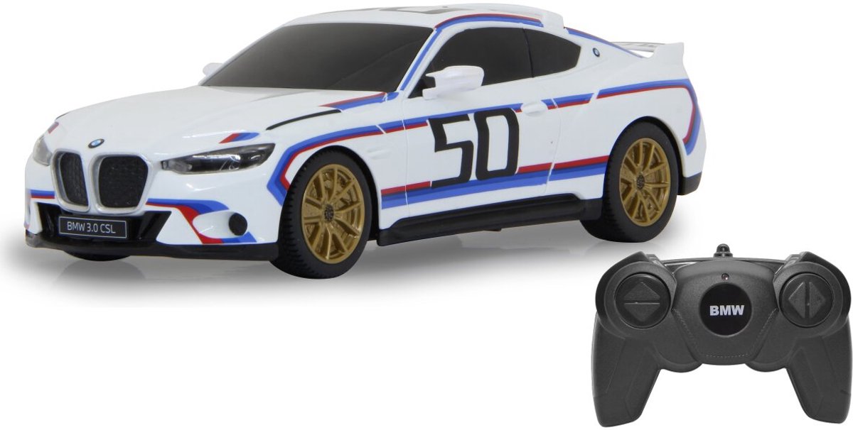 Jamara RC-Fahrzeugauto – 402172 RC-Sportwagen BMW 3.0 CSL – weiß – 2,4 GHz RC-Modell fertig – 1:24 gesteuertes Auto