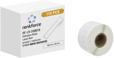 Renkforce RF-6027840, weiß, selbstklebendes Druckeretikett, Endlosetikett, Rolle, Papier, Thermodirekt