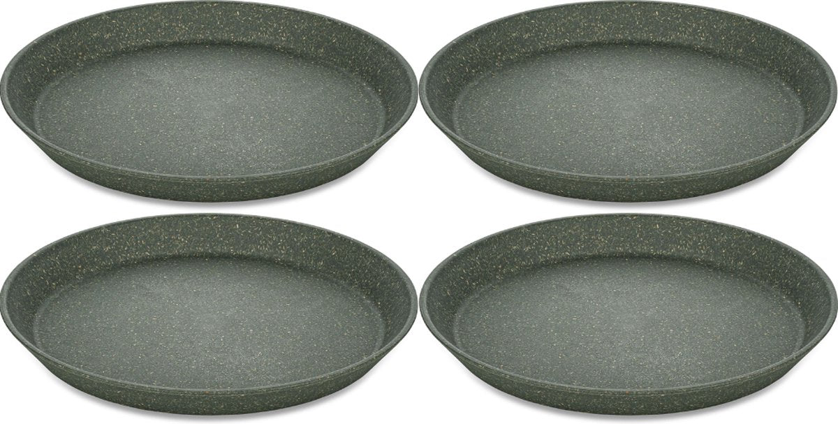 Koziol runder Teller, 20,5 cm, 4er-Set, bio, aschgrau - | Platte verbinden