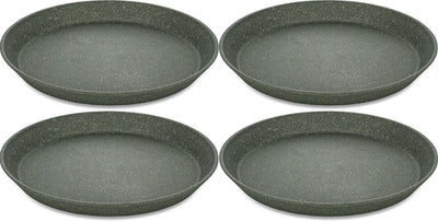 Koziol runder Teller, 20,5 cm, 4er-Set, bio, aschgrau - | Platte verbinden