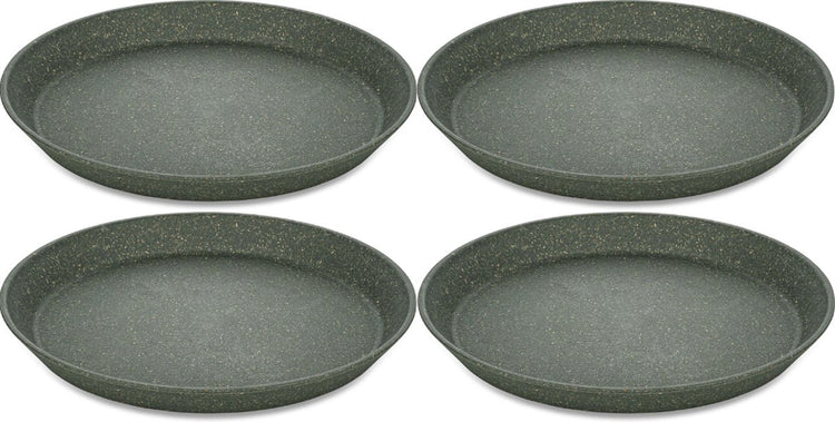 Koziol runder Teller, 20,5 cm, 4er-Set, bio, aschgrau - | Platte verbinden