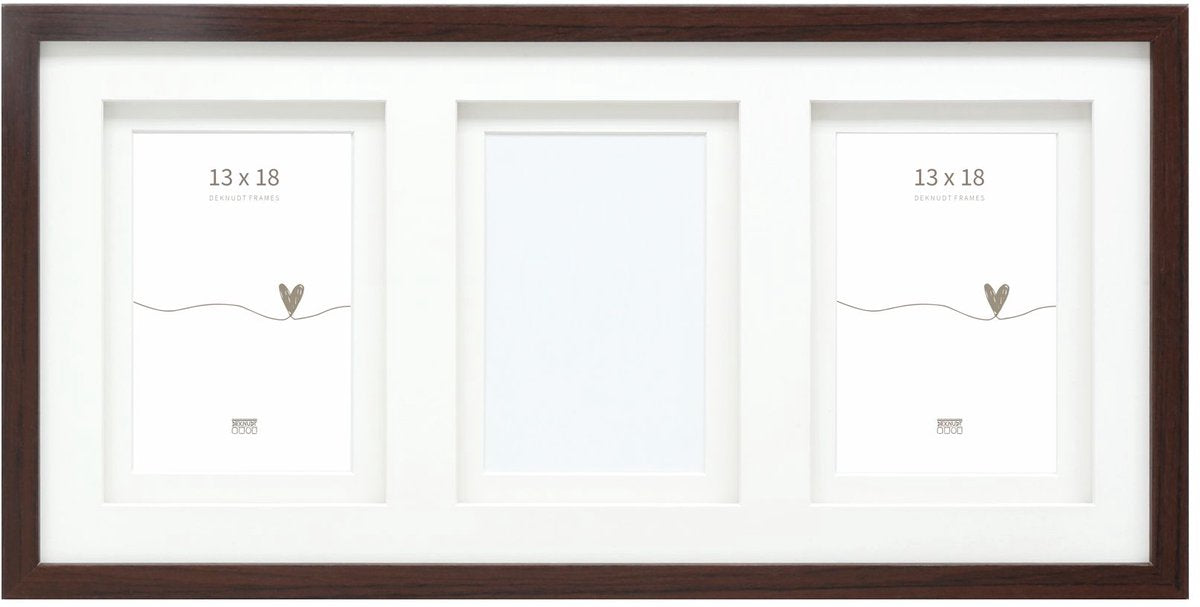 Deknudt Frames Multi-Fotorahmen - Braun - Passepartout - 3 Fotos 13x18