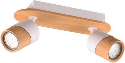 Trio Aruni - Spot - holzfarben mit Weiß - exkl. 2x gu10 4,5w