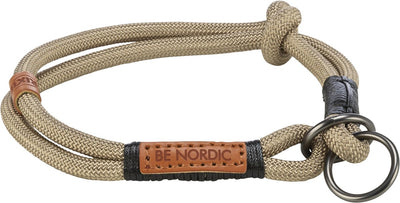 Trixie Hundehalsband be nordic – halbrutschig sandschwarz – 35 x 0,6 cm, rundgeflochtenes Seil